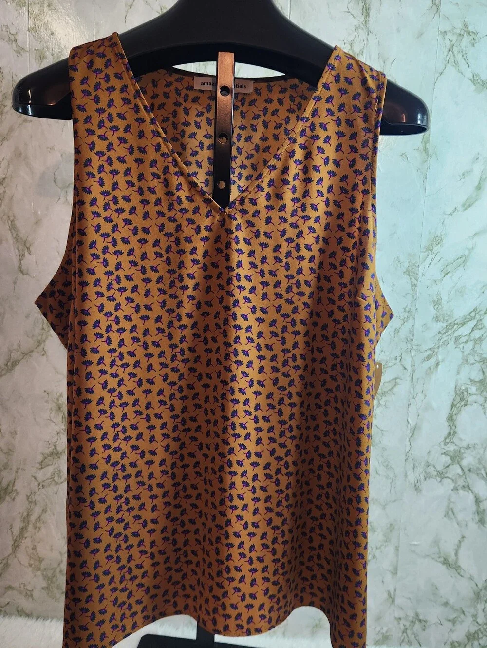 Amazon Essentials Camel Floral Top